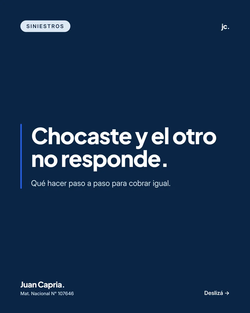 Portada de carrusel de Juan Capria Seguros: Chocaste y el otro no responde